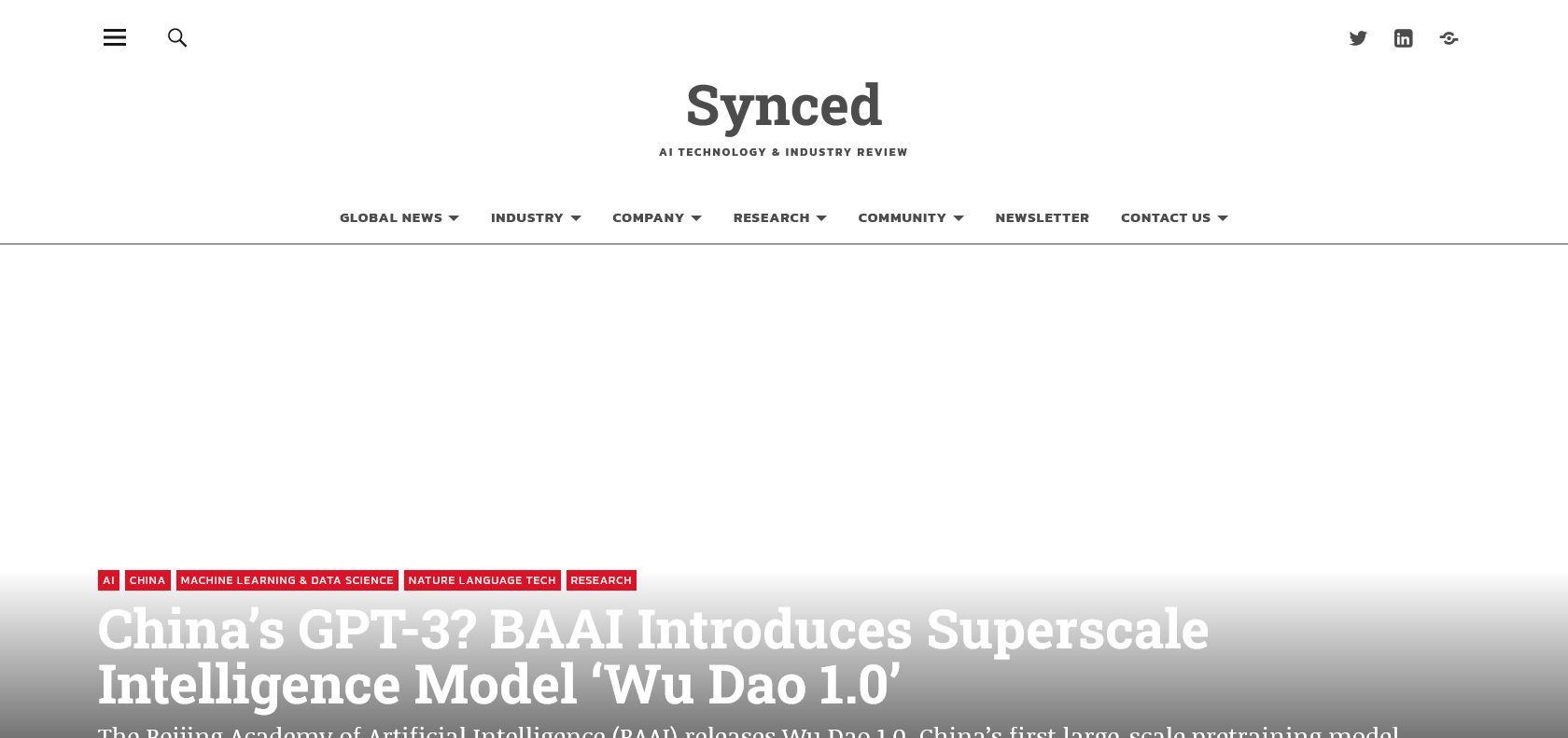 Screenshot of Wu Dao 1 Website