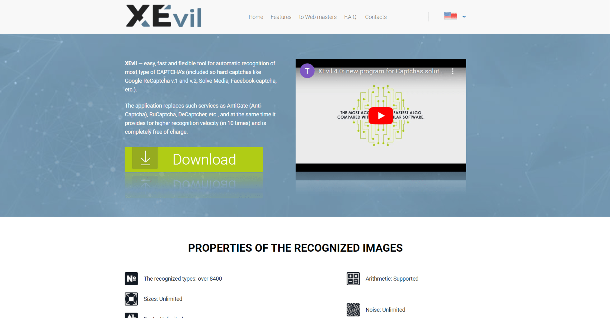 Screenshot of XEvil Website